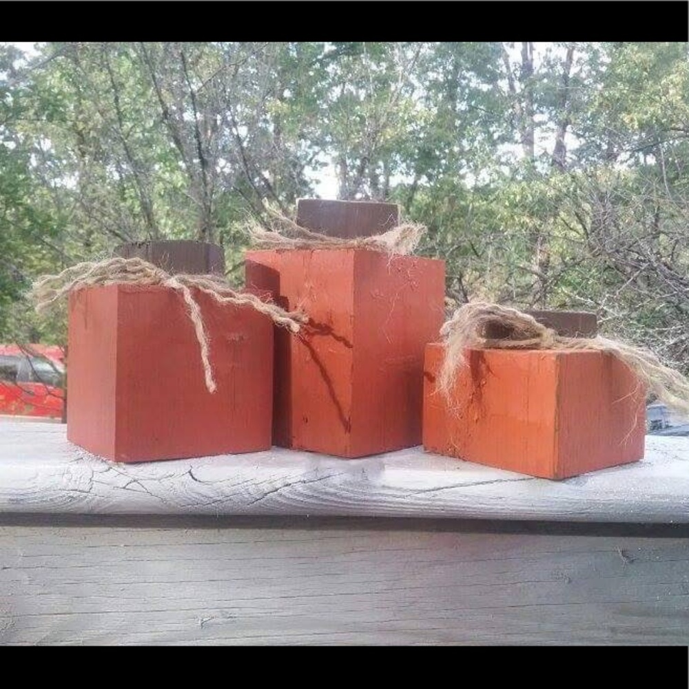 Wood pumpkins